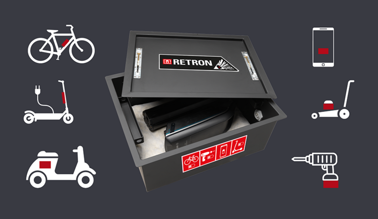 Sicheres Lagern von Lithium-Ionen-Akkus mit der RETRON BOX
