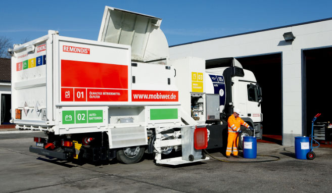 Abfallsammlung für Werkstätten