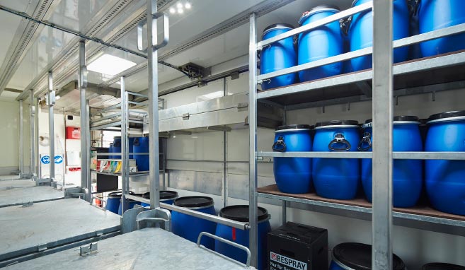 Schadstoffmobil innen